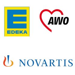 Referencen Logos Edeka, Novartis und AWO