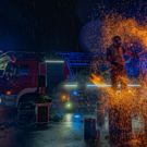 Feuershow Live Foto Feuerwehr Erlenbach