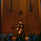 Feuershow mit brennenden staeben in Rodgau